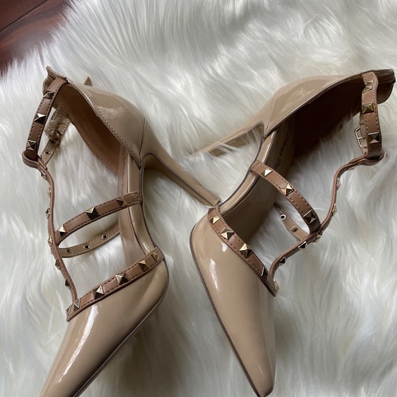 DREAM PAIRS Women's Rockstar-High Nude Pat Dress Pump Stiletto Heel Shoes - 8 M - Picture 3 of 12